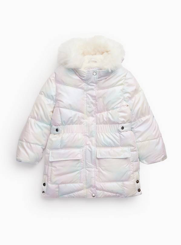 Iridescent Tie Dye Hooded Puffer Coat 5-6 years